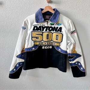 Vintage NASCAR Daytona 500 Bomber Jacket Men's Sz Large 50 Year Embroidered 2008